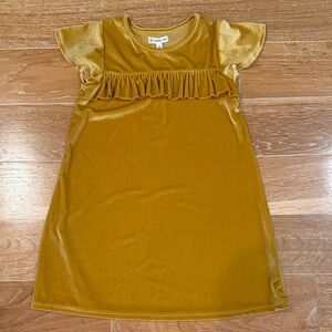 Tucker + Tate Gold Velvet Ruffle Dress